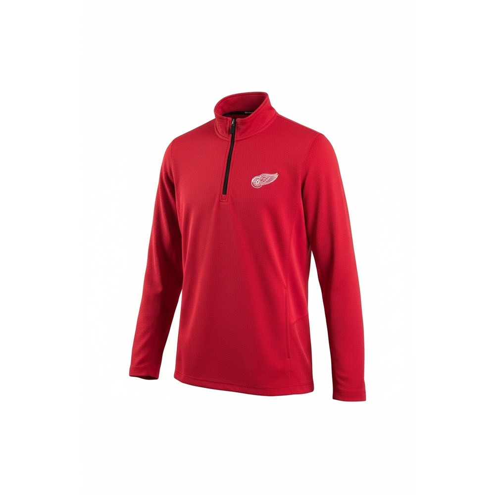 Detroit Red Wings NHL Quarter Zip Pullover Shirt Men's Medium Red Performance M